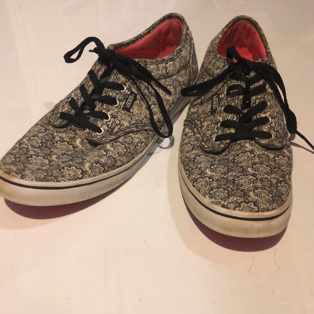 Black and white patterned vans